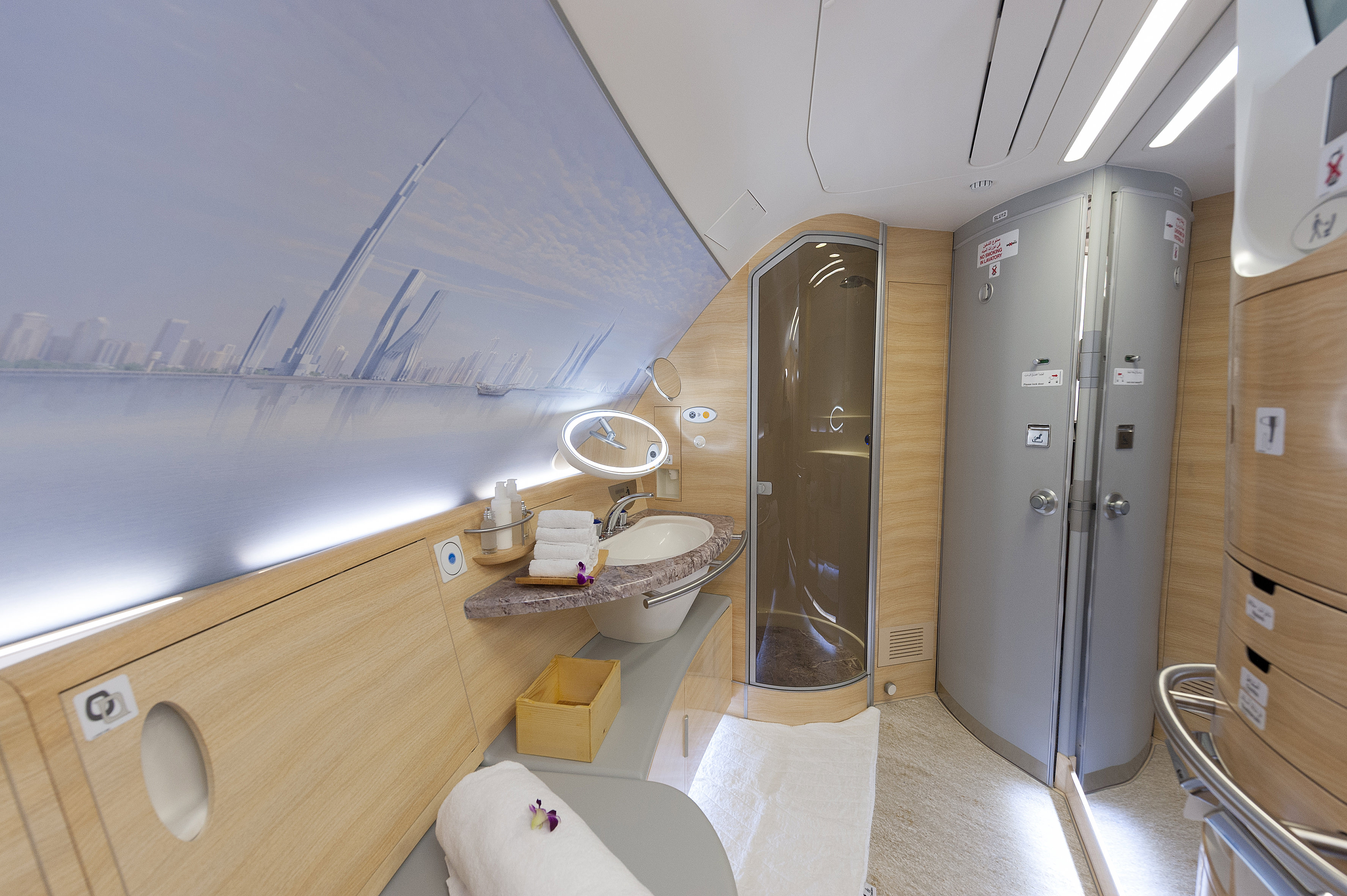 2. On Board shower at EMIRATES Irmas World