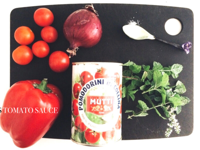 Red tomato sauce for a grey day