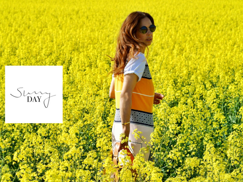 The summer silk dress for a day at the countryside