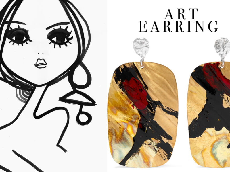 Seven earrings like a piece of Art