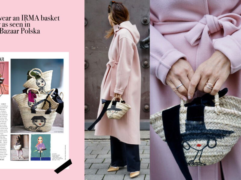 How to wear a basket bag in winter as seen in Harper’s Bazaar Polska