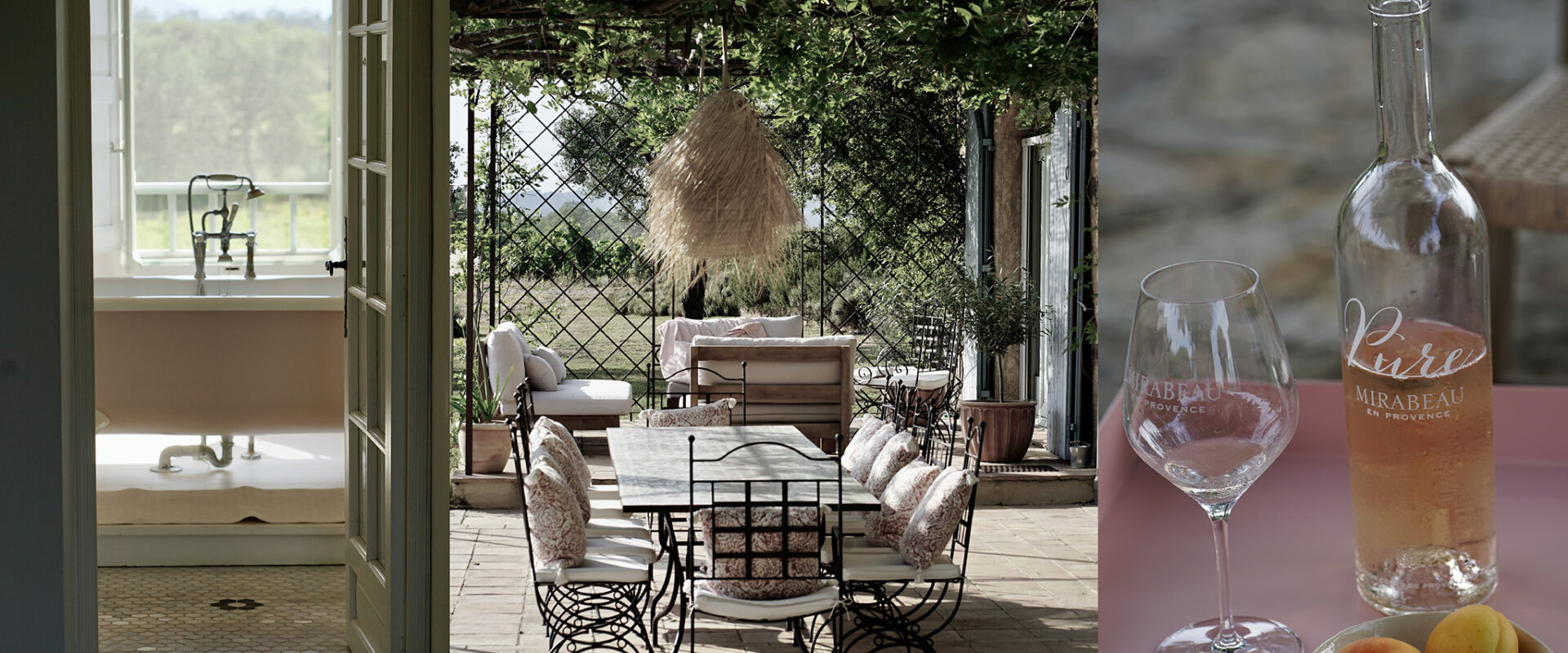 Domaine Mirabeau. The sound of cicadas and pink skies at sunset