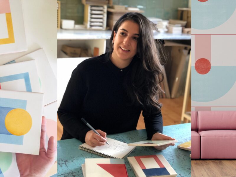 Hand-painted tiles by Elisa Passino look like a piece of cake