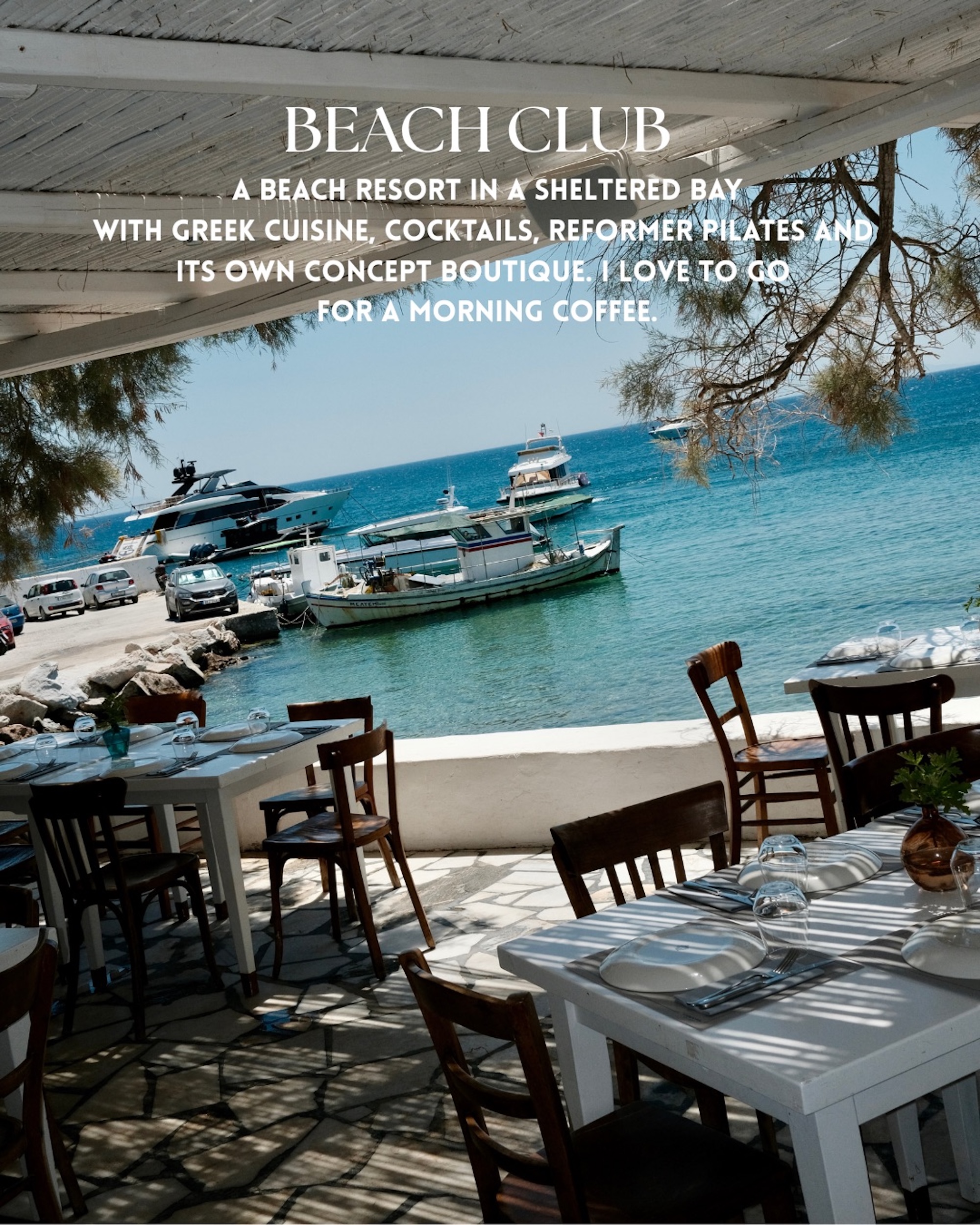 Beach House Antiparos harbour and terrace