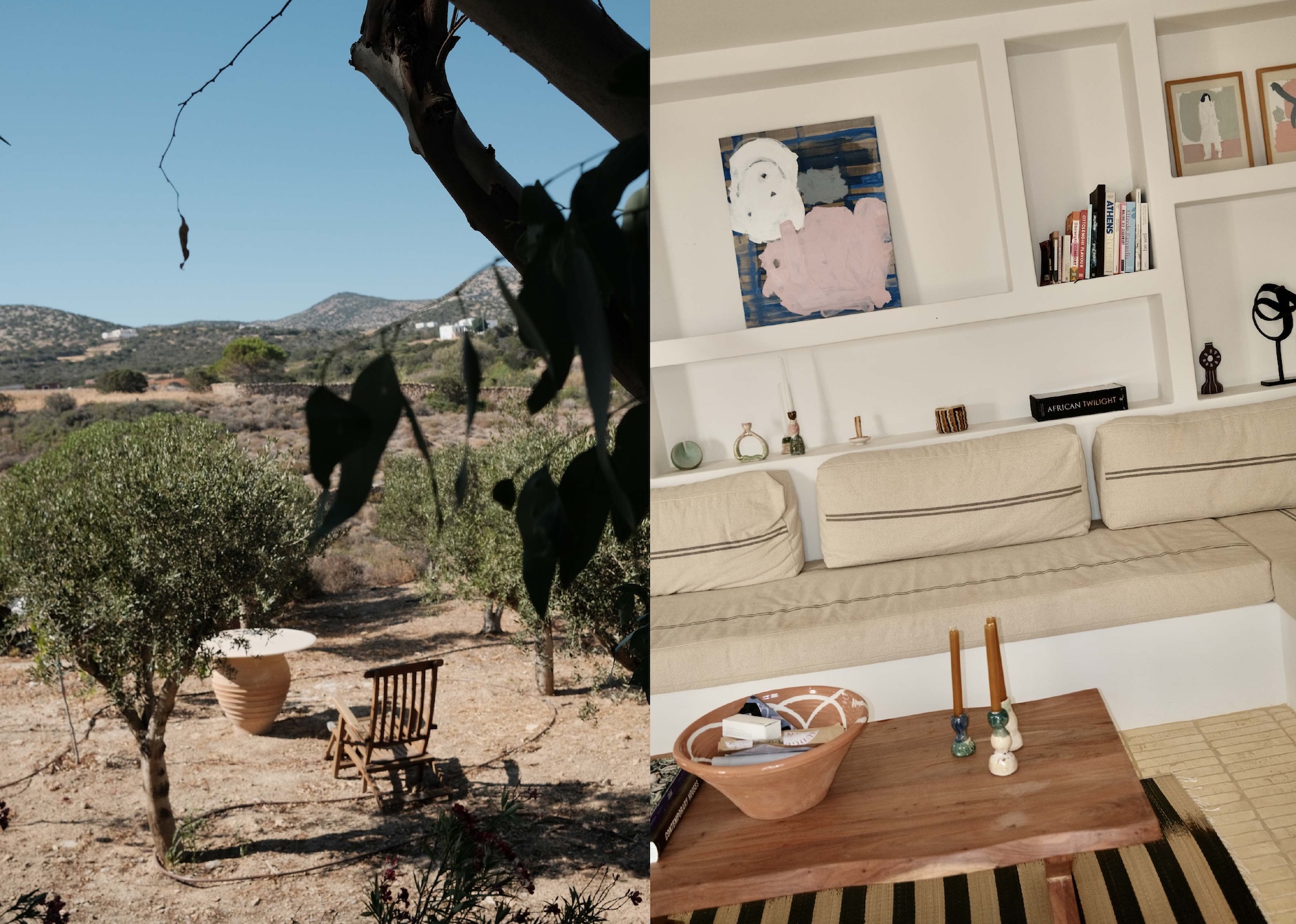 Pergola with jasmine and bougainvillea at the Antiparos cottage