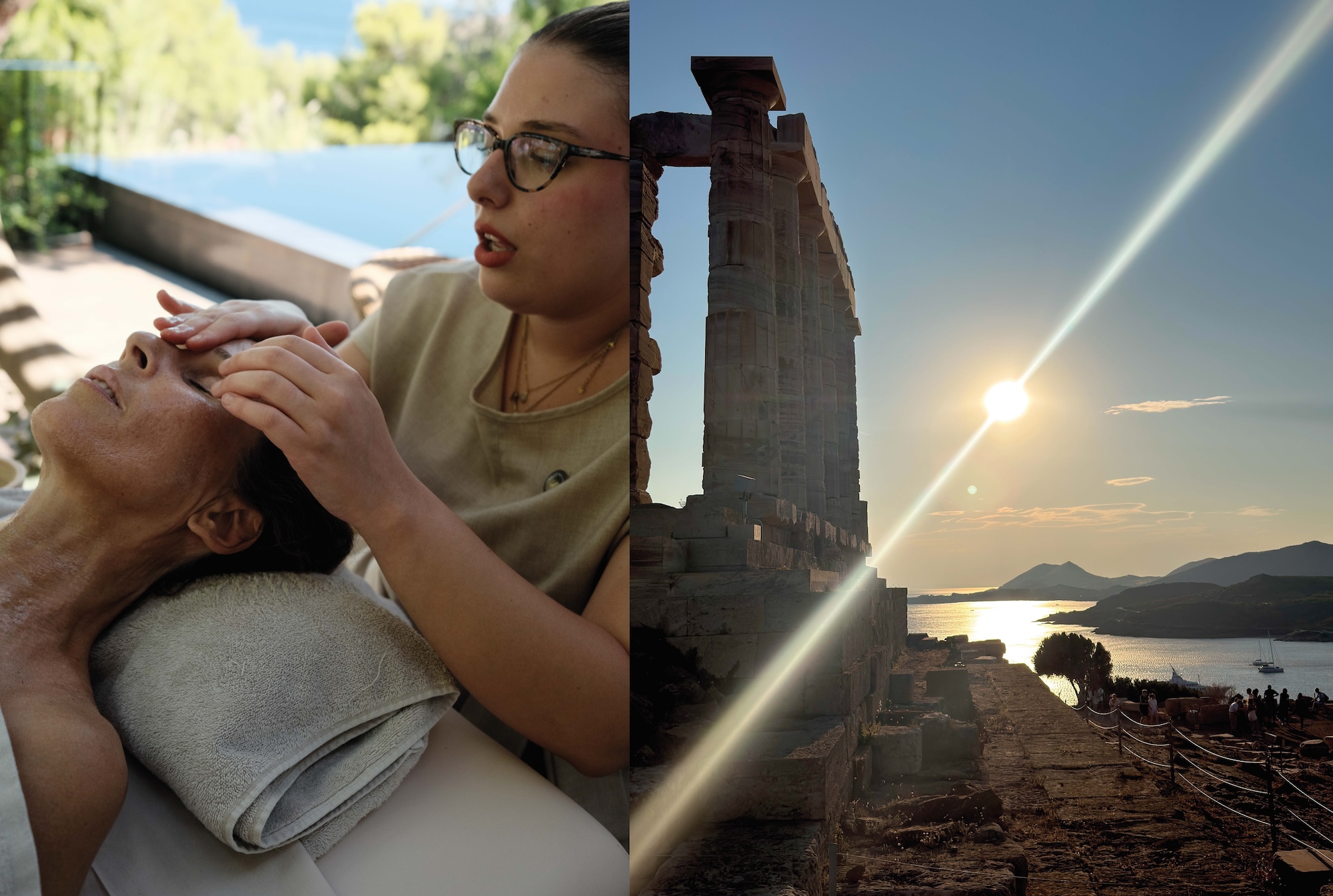 Neck jaw and facial release treatment at Cape Sounio