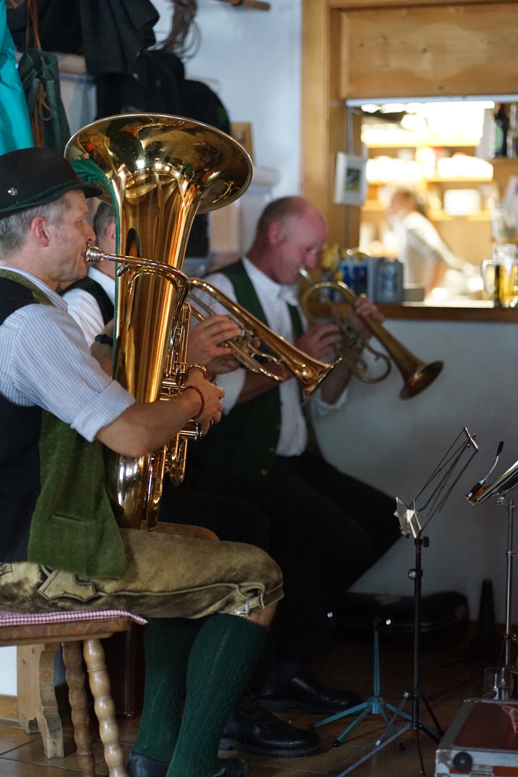 Blasmusik band at the Schwarzentenn-Alm