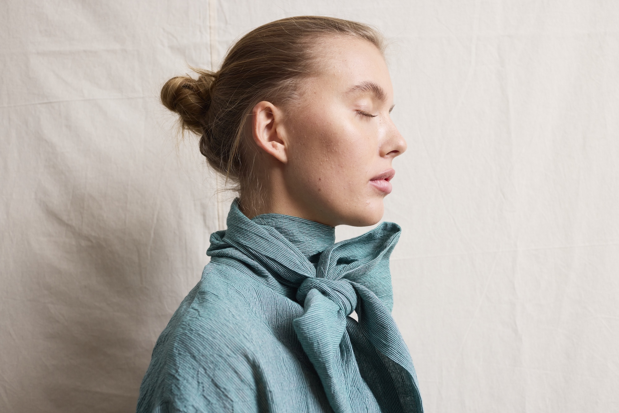 Cala Blouse Japanese Green Pencil, Jasmin Khezri Collection Fall/Winter 2026