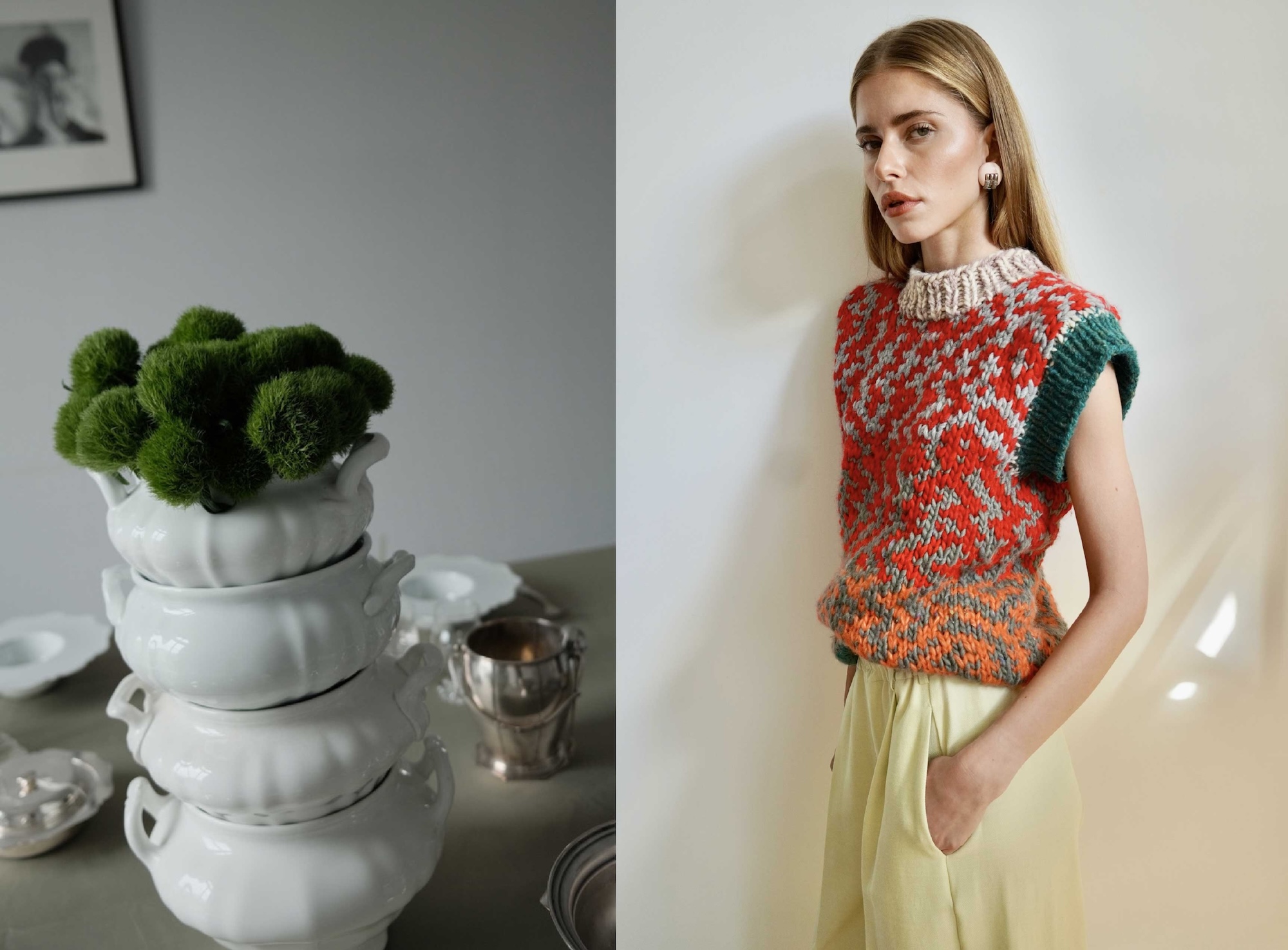 Table styling and hand knitted pieces from the La Rentrée event