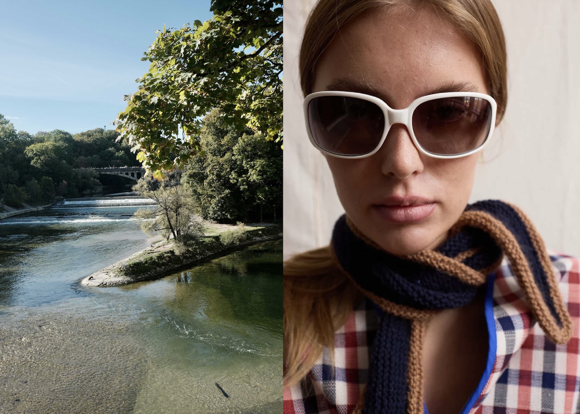 The Isar before the parade, and a portrait between shots