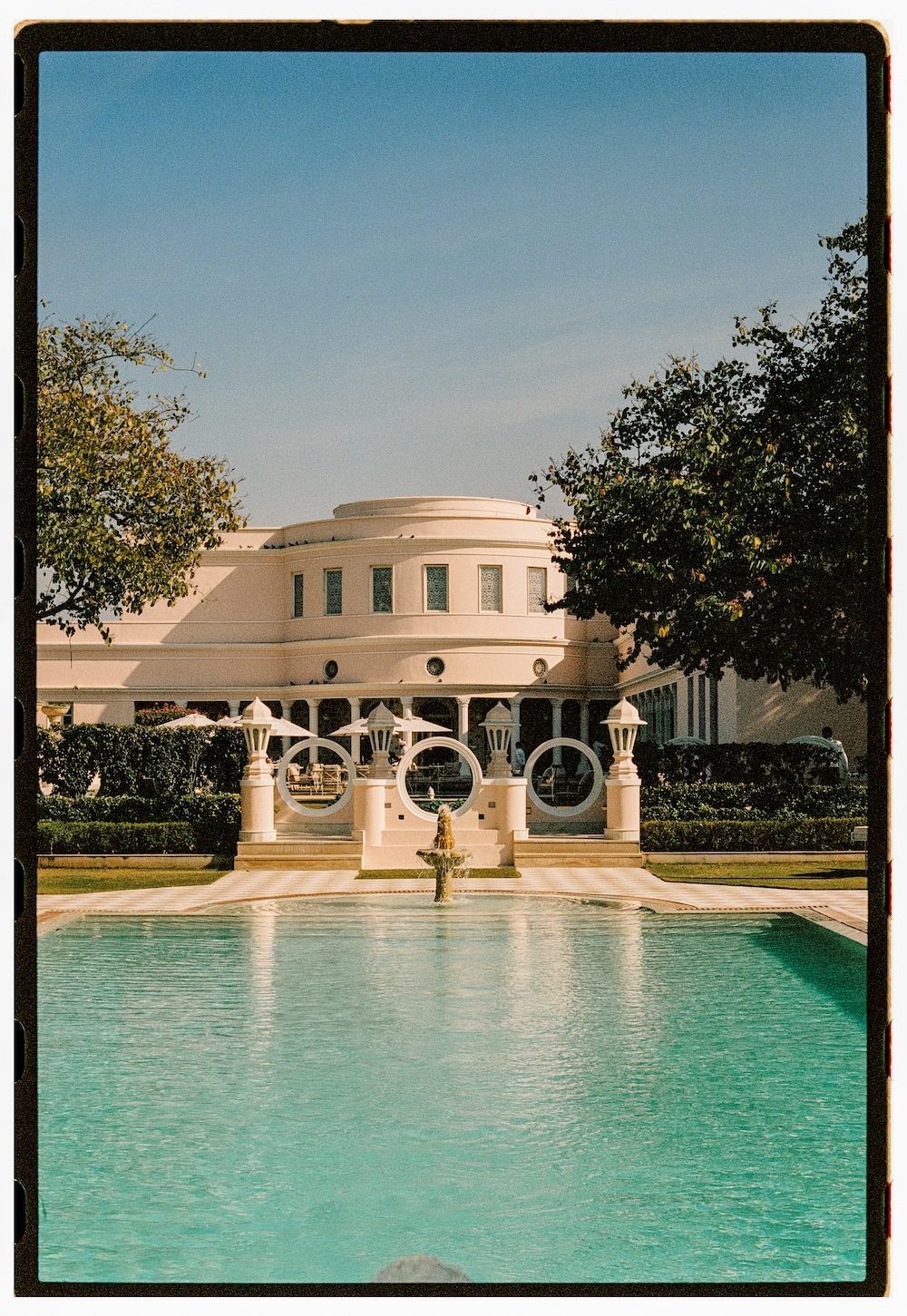 View across the pool at Rajmahal Palace RAAS Jaipur