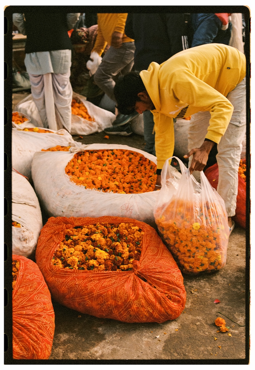 The bustling market in Jaipur
